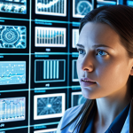 **Prompt 1: The Bioinformatician's Eureka Moment**
    A highly detailed, photorealistic image of a female bioinformatician in a futuristic, brightly lit lab, surrounded by holographic displays showing intricate genomic data visualizations, spiraling DNA strands, and complex molecular structures. Her face expresses intense focus and a sudden spark of "Eureka!" as glowing lines of code and data flow seamlessly around her, symbolizing the power of AI and machine learning in biological discovery. The atmosphere is one of groundbreaking precision and scientific advancement, with a clean, high-tech aesthetic.
